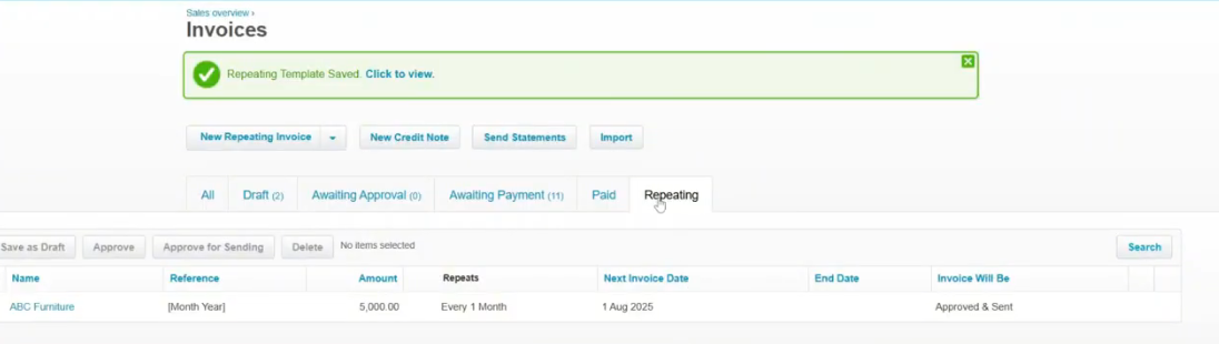 Xero Recurring Transactions Setup for Malaysian Businesses 6