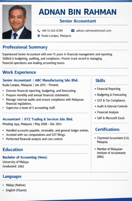 How to Write Resume for Accountant Job 2 Senior Accountant Resume Sample